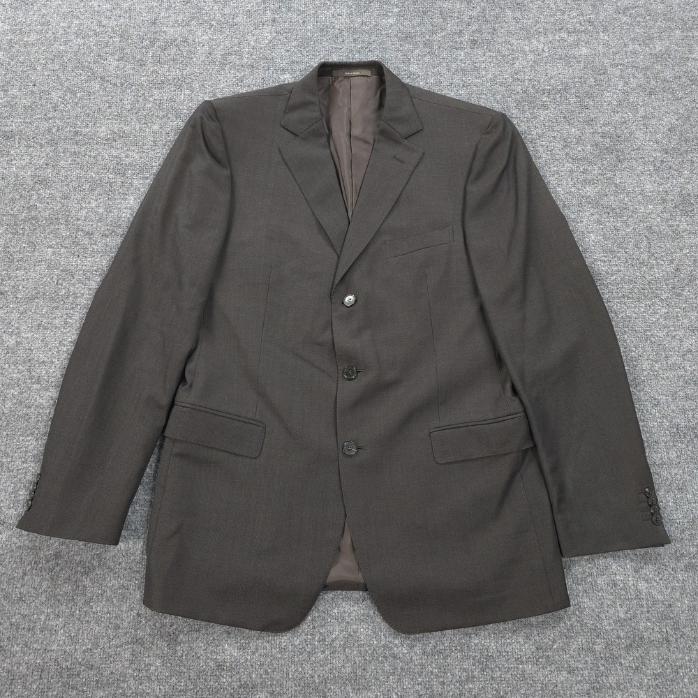 Zegna Blazer Mens 42L 52L‎ Brown City Wool Sport Coat Jacket Suit Business